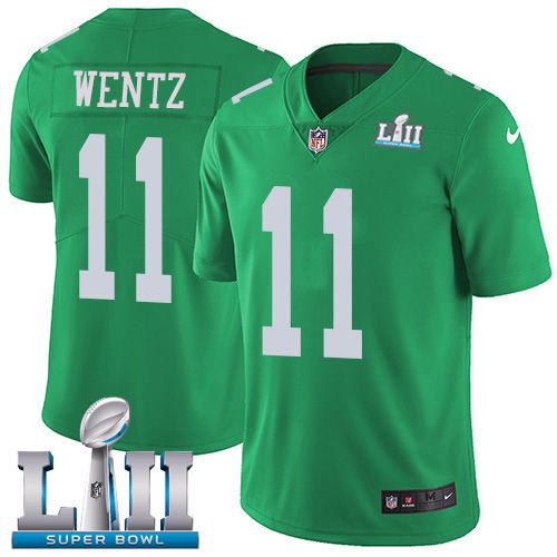 Men Philadelphia Eagles #11 Wentz Dark green Limited 2018 Super Bowl NFL Jerseys->->NFL Jersey